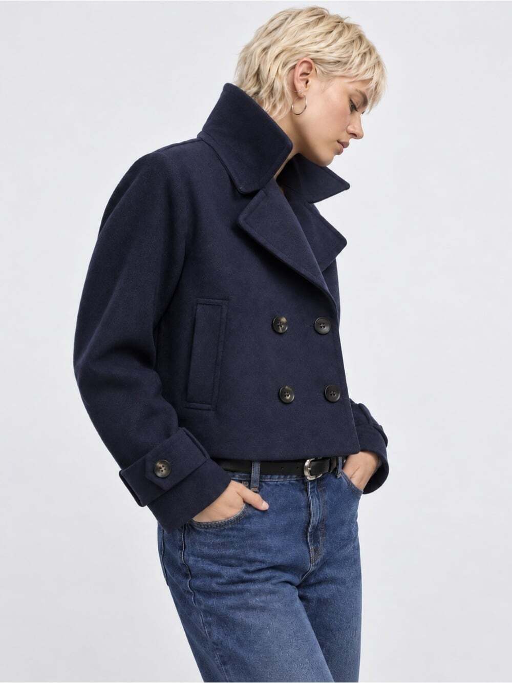 Reitmans Navy Double-Breasted Peacoat Jacket 2XL / 1X Classic Preppy Coastal